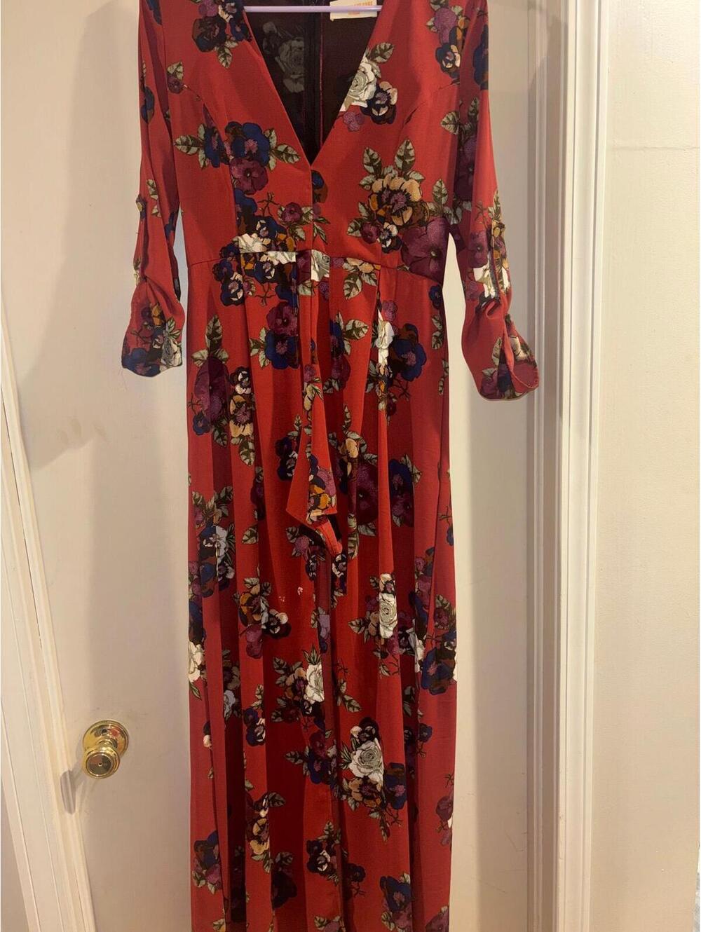 Let Them Eat Cake Floral Maxi Romper Dress Medium